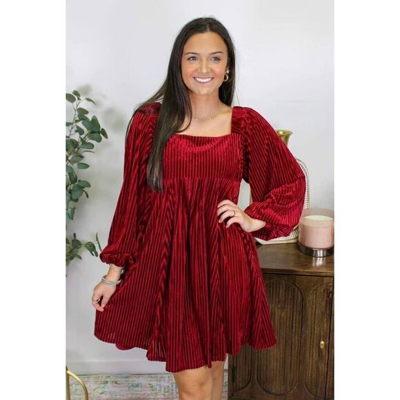Red Velvet Dress - Picture 1 of 2